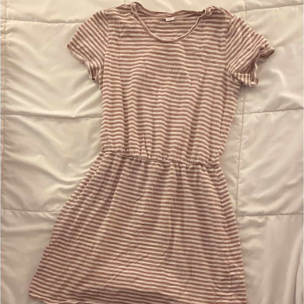 Old Navy Striped Casual Dress in Pink and White